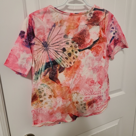 🌟4/$15 Allison Daley Pink Butterfly T-Shirt Size Small Petite - Picture 5 of 7